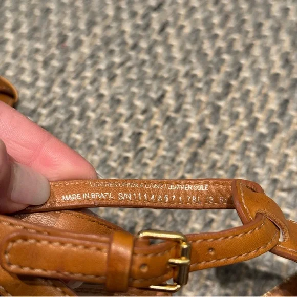 Tory Burch Charlene Tan and Gold Women's Sandals Size 5 Authentic - Picture 6 of 9